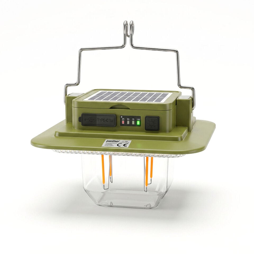 PANTHER  PT-384  USB ŞARJLI SOLAR KAMP LAMBASI