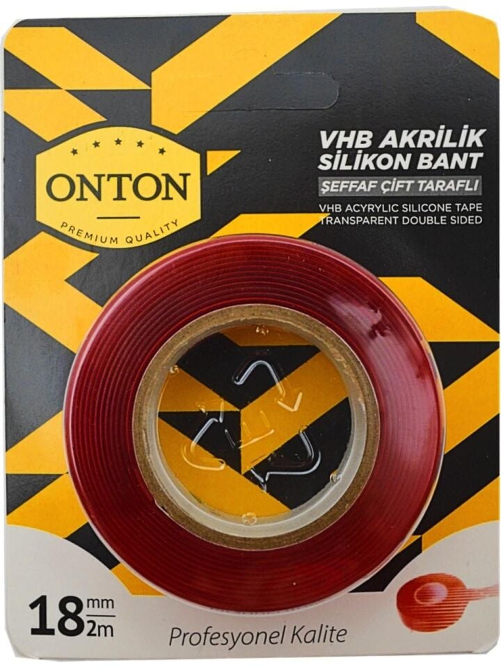 ONTON SİLİKONİZE BANT VHB 18*2 YRD(1.8M) BLİSTERLİ