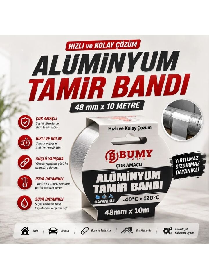 BUMY ÇOK AMAÇLI ALÜMİNYUM TAMİR BANDI 48MM*10MT