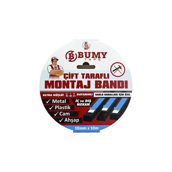 BUMY ÇİFT TARAFLI KÖPÜK MONTAJ BANT 10MM*10M