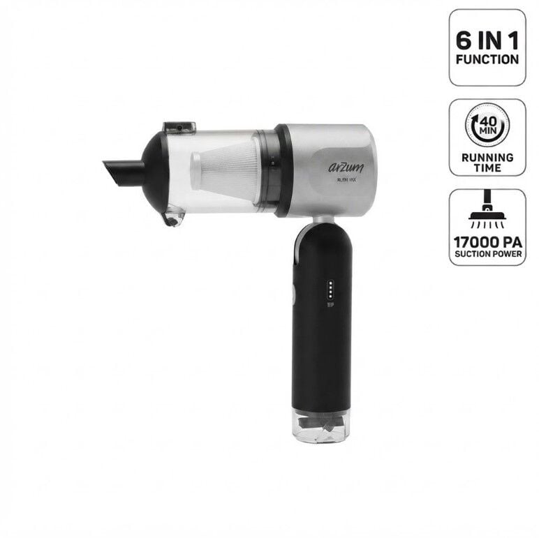 AR4500-17 ARZUM RUSHX 6-IN-1 ARAÇ İÇİ SÜPÜRGE GRİ