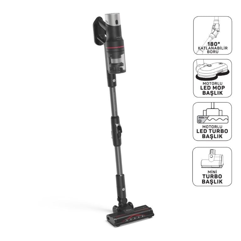 AR4210-01 ARZUM MAGICLEAN HYDROFLEX DİKEY ŞARJLI SÜPÜRGE SİYAH