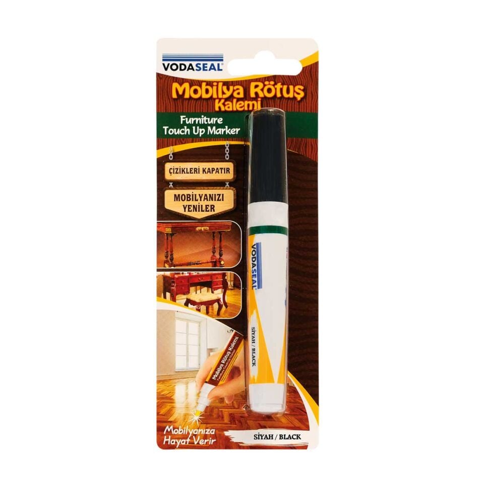 VODASEAL MRK15 MOBİLYA RÖTUŞ KALEMİ SİYAH BLİSTERLİ