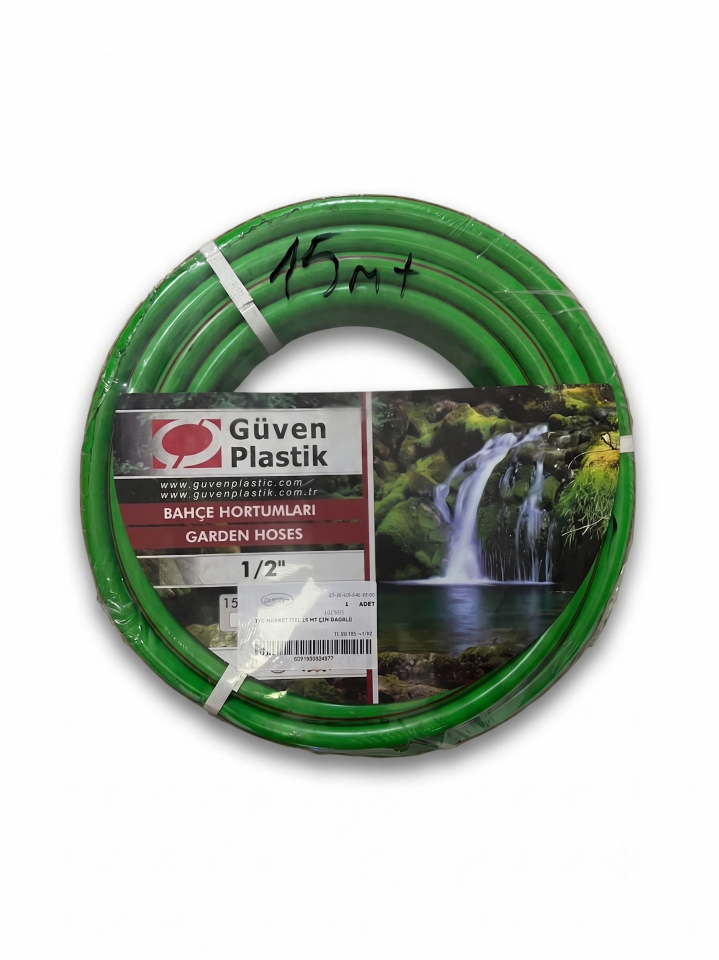 GÜVEN PLASTİK 1/2 (15MT) MARKET TİPİ ÇİM ÖRGÜ HORTUM 1215CO