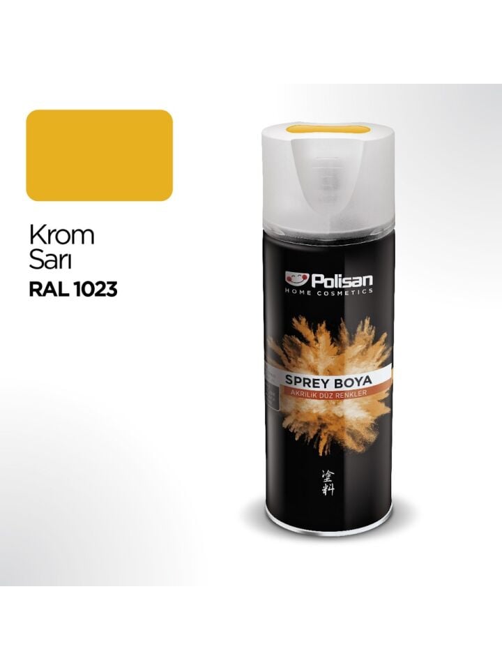 POLİSAN- KROM SARI RAL 1023 AKRİLİK SPREY BOYA