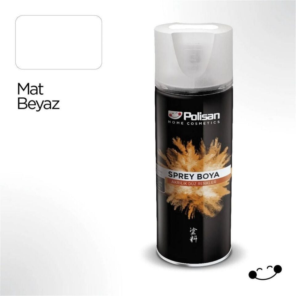 POLİSAN- MAT BEYAZ RAL 9016 AKRİLİK SPREY BOYA