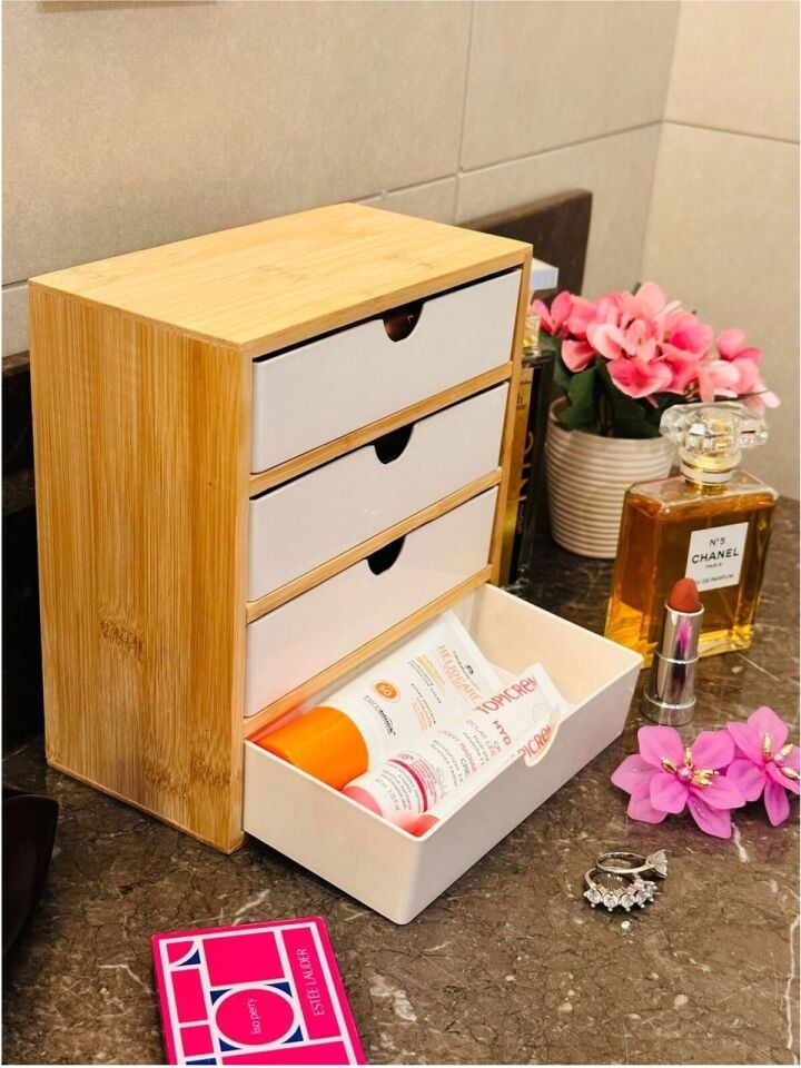 WENKEN UR-3473 BAMBU KÜÇÜK 4 ÇEKMECELİ DÜZENLEYİCİ