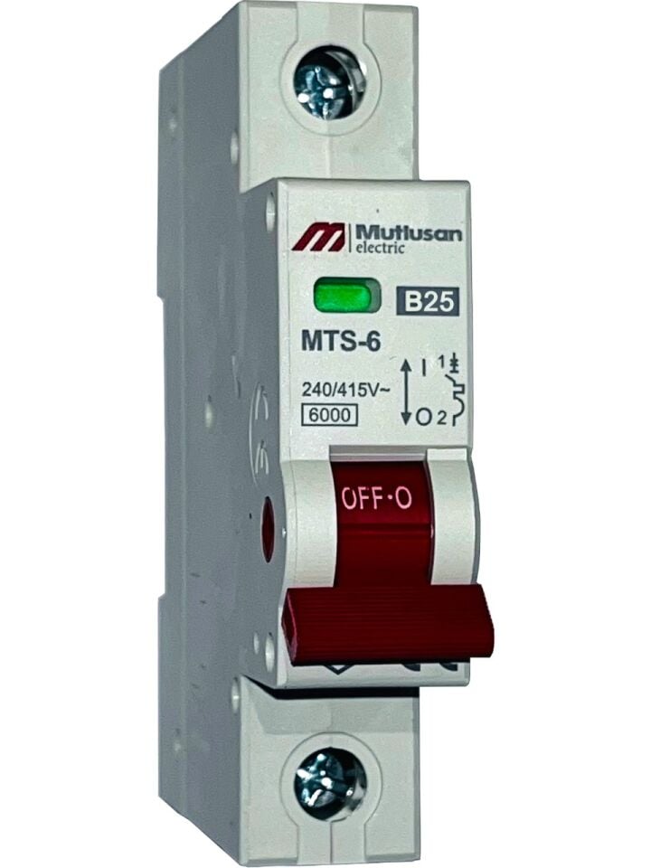 MUTLUSAN MTS06-1025B 6KA1P 25A B TİPİ OTOMATİK SİGORTA