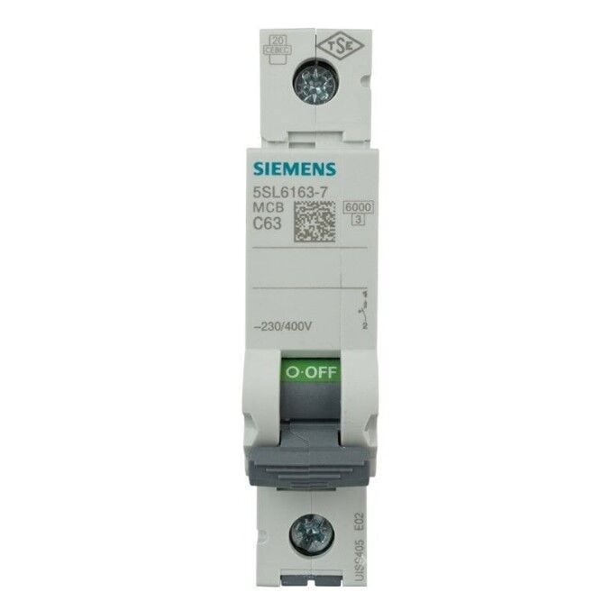 SİEMENS 5SL6163-7 6KA 1*63A NC OTOMATİK SİGORTA