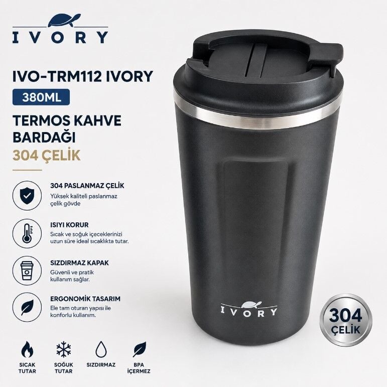 IVO-T RM112 IVORY 3 80ML TERMOS K AHVE BARDAĞI 3 04 ÇELİK BOZZDAĞLAR